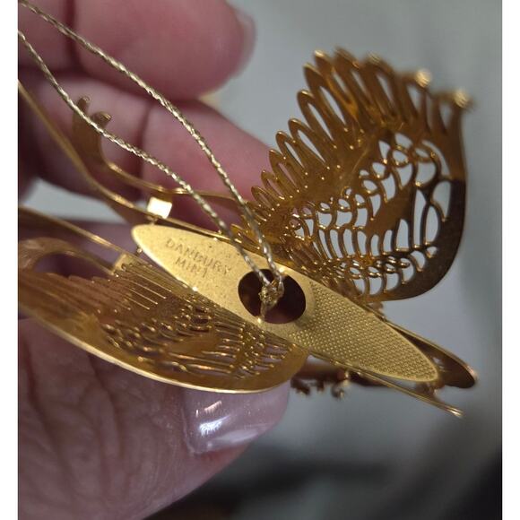 Set 2 Danbury Mint Gold Plated Ornament Peace on Earth Dove Snowflake Star - Picture 5 of 11